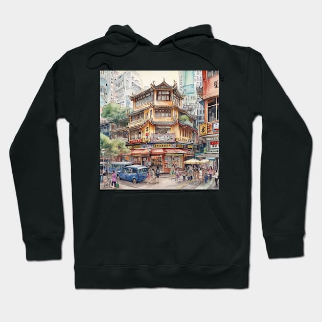 Guangzhou city drawing Hoodie by ComicsFactory